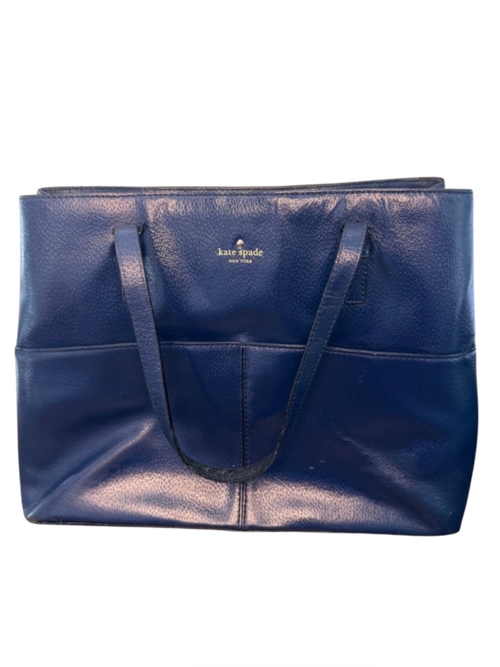 Kate Spade Navy Blue Leather Tote Bag – Grand Street Gabriel